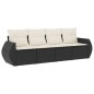 vidaXL 4-tlg. Garten-Sofagarnitur mit Kissen Schwarz Poly Rattan vidaXL 4-tlg. Garten-Sofagarnitur mit Kissen Schwarz Poly Rattan