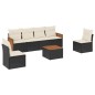 vidaXL 7-tlg. Garten-Sofagarnitur mit Kissen Schwarz Poly Rattan vidaXL 7-tlg. Garten-Sofagarnitur mit Kissen Schwarz Poly Rattan