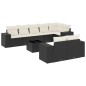 vidaXL 9-tlg. Garten-Sofagarnitur mit Kissen Schwarz Poly Rattan vidaXL 9-tlg. Garten-Sofagarnitur mit Kissen Schwarz Poly Rattan