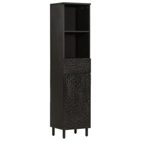 vidaXL Badschrank Schwarz 38x33x160 cm Massivholz Mango