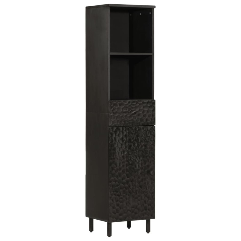 vidaXL Badschrank Schwarz 38x33x160 cm Massivholz Mango vidaXL Badschrank Schwarz 38x33x160 cm Massivholz Mango
