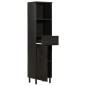 vidaXL Badschrank Schwarz 38x33x160 cm Massivholz Mango vidaXL Badschrank Schwarz 38x33x160 cm Massivholz Mango