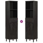 vidaXL Badschrank Schwarz 38x33x160 cm Massivholz Mango vidaXL Badschrank Schwarz 38x33x160 cm Massivholz Mango