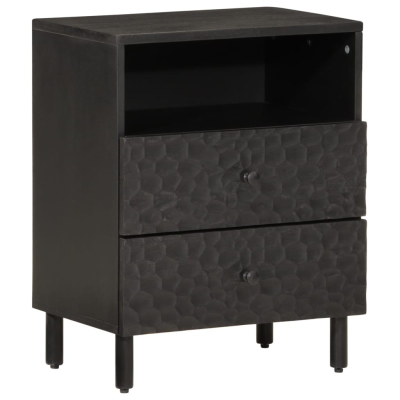 vidaXL Nachttisch Schwarz 50x33x60 cm Massivholz Mango vidaXL Nachttisch Schwarz 50x33x60 cm Massivholz Mango