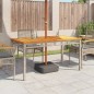 vidaXL Gartentisch Grau 140x80x75 cm Poly Rattan Akazienholz vidaXL Gartentisch Grau 140x80x75 cm Poly Rattan Akazienholz