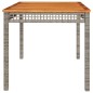 vidaXL Gartentisch Grau 140x80x75 cm Poly Rattan Akazienholz vidaXL Gartentisch Grau 140x80x75 cm Poly Rattan Akazienholz