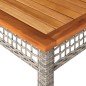 vidaXL Gartentisch Grau 140x80x75 cm Poly Rattan Akazienholz vidaXL Gartentisch Grau 140x80x75 cm Poly Rattan Akazienholz