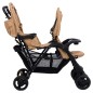 vidaXL Tandem-Zwillingskinderwagen Taupe Stahl vidaXL Tandem-Zwillingskinderwagen Taupe Stahl