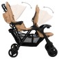 vidaXL Tandem-Zwillingskinderwagen Taupe Stahl vidaXL Tandem-Zwillingskinderwagen Taupe Stahl