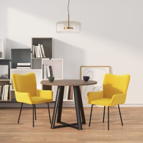 vidaXL Esszimmerstühle 2 Stk. Gelb Samt