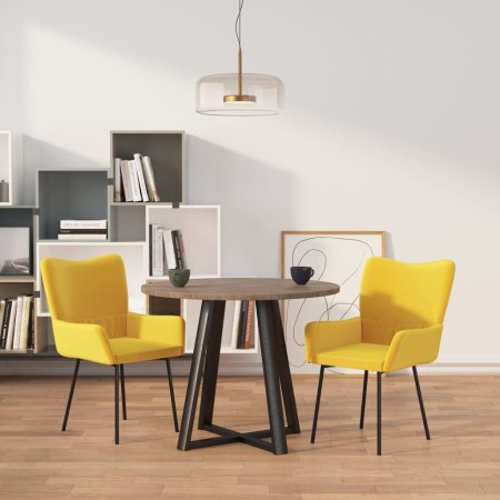 vidaXL Esszimmerstühle 2 Stk. Gelb Samt