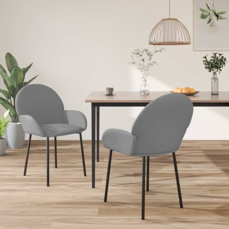 vidaXL Esszimmerstühle 2 Stk. Grau Kunstleder vidaXL Esszimmerstühle 2 Stk. Grau Kunstleder