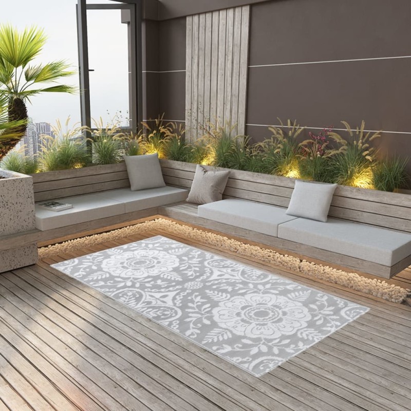 vidaXL Outdoor-Teppich Hellgrau 120x180 cm PP vidaXL Outdoor-Teppich Hellgrau 120x180 cm PP