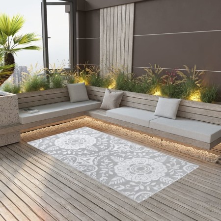 vidaXL Outdoor-Teppich Hellgrau 120x180 cm PP