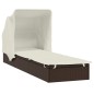 vidaXL Sonnenliege mit Faltdach Braun 213x63x97 cm Poly Rattan vidaXL Sonnenliege mit Faltdach Braun 213x63x97 cm Poly Rattan