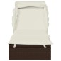 vidaXL Sonnenliege mit Faltdach Braun 213x63x97 cm Poly Rattan vidaXL Sonnenliege mit Faltdach Braun 213x63x97 cm Poly Rattan