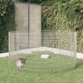 vidaXL Kaninchenkäfig 12 Paneele 54x100 cm Verzinktes Eisen