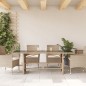 vidaXL Gartentisch mit Glasplatte Beige 190x80x74 cm Poly Rattan vidaXL Gartentisch mit Glasplatte Beige 190x80x74 cm Poly Rattan