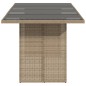 vidaXL Gartentisch mit Glasplatte Beige 190x80x74 cm Poly Rattan vidaXL Gartentisch mit Glasplatte Beige 190x80x74 cm Poly Rattan