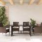 vidaXL Gartentisch mit Glasplatte Braun 190x80x74 cm Poly Rattan vidaXL Gartentisch mit Glasplatte Braun 190x80x74 cm Poly Rattan