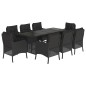 vidaXL 9-tlg. Garten-Essgruppe mit Kissen Schwarz Poly Rattan vidaXL 9-tlg. Garten-Essgruppe mit Kissen Schwarz Poly Rattan