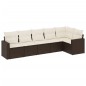 vidaXL 6-tlg. Garten-Sofagarnitur mit Kissen Braun Poly Rattan vidaXL 6-tlg. Garten-Sofagarnitur mit Kissen Braun Poly Rattan
