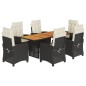 vidaXL 7-tlg. Garten-Essgruppe mit Kissen Schwarz Poly Rattan vidaXL 7-tlg. Garten-Essgruppe mit Kissen Schwarz Poly Rattan