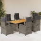 vidaXL 7-tlg. Garten-Essgruppe mit Kissen Grau Poly Rattan vidaXL 7-tlg. Garten-Essgruppe mit Kissen Grau Poly Rattan