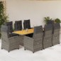 vidaXL 9-tlg. Garten-Essgruppe mit Kissen Grau Poly Rattan vidaXL 9-tlg. Garten-Essgruppe mit Kissen Grau Poly Rattan