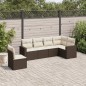 vidaXL 6-tlg. Garten-Sofagarnitur mit Kissen Braun Poly Rattan vidaXL 6-tlg. Garten-Sofagarnitur mit Kissen Braun Poly Rattan