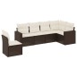 vidaXL 6-tlg. Garten-Sofagarnitur mit Kissen Braun Poly Rattan vidaXL 6-tlg. Garten-Sofagarnitur mit Kissen Braun Poly Rattan