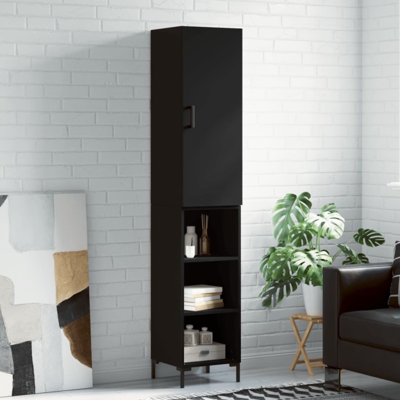 vidaXL Highboard Schwarz 34,5x34x180 cm Holzwerkstoff vidaXL Highboard Schwarz 34,5x34x180 cm Holzwerkstoff