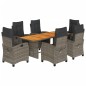 vidaXL 9-tlg. Garten-Essgruppe mit Kissen Grau Poly Rattan vidaXL 9-tlg. Garten-Essgruppe mit Kissen Grau Poly Rattan