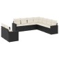 vidaXL 9-tlg. Garten-Sofagarnitur mit Kissen Schwarz Poly Rattan vidaXL 9-tlg. Garten-Sofagarnitur mit Kissen Schwarz Poly Rattan