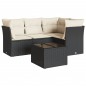 vidaXL 5-tlg. Garten-Sofagarnitur mit Kissen Schwarz Poly Rattan vidaXL 5-tlg. Garten-Sofagarnitur mit Kissen Schwarz Poly Rattan