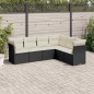 vidaXL 6-tlg. Garten-Sofagarnitur mit Kissen Schwarz Poly Rattan vidaXL 6-tlg. Garten-Sofagarnitur mit Kissen Schwarz Poly Rattan