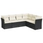 vidaXL 6-tlg. Garten-Sofagarnitur mit Kissen Schwarz Poly Rattan vidaXL 6-tlg. Garten-Sofagarnitur mit Kissen Schwarz Poly Rattan