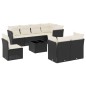 vidaXL 9-tlg. Garten-Sofagarnitur mit Kissen Schwarz Poly Rattan vidaXL 9-tlg. Garten-Sofagarnitur mit Kissen Schwarz Poly Rattan