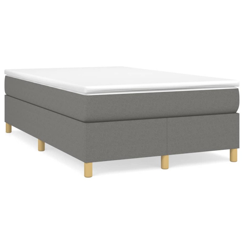 vidaXL Boxspringbett mit Matratze Dunkelgrau 120x190 cm Stoff vidaXL Boxspringbett mit Matratze Dunkelgrau 120x190 cm Stoff