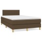 vidaXL Boxspringbett mit Matratze & LED Dunkelbraun 120x190 cm Stoff vidaXL Boxspringbett mit Matratze & LED Dunkelbraun 120x190 cm Stoff