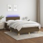 vidaXL Boxspringbett mit Matratze & LED Dunkelbraun 120x190 cm Stoff vidaXL Boxspringbett mit Matratze & LED Dunkelbraun 120x190 cm Stoff