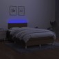 vidaXL Boxspringbett mit Matratze & LED Dunkelbraun 120x190 cm Stoff vidaXL Boxspringbett mit Matratze & LED Dunkelbraun 120x190 cm Stoff