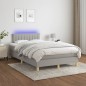 vidaXL Boxspringbett mit Matratze & LED Hellgrau 120x190 cm Stoff vidaXL Boxspringbett mit Matratze & LED Hellgrau 120x190 cm Stoff