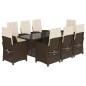 vidaXL 9-tlg. Garten-Essgruppe mit Kissen Braun Poly Rattan vidaXL 9-tlg. Garten-Essgruppe mit Kissen Braun Poly Rattan