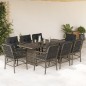 vidaXL 9-tlg. Garten-Essgruppe mit Kissen Grau Poly Rattan vidaXL 9-tlg. Garten-Essgruppe mit Kissen Grau Poly Rattan