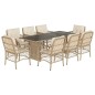 vidaXL 9-tlg. Garten-Essgruppe mit Kissen Beige Poly Rattan vidaXL 9-tlg. Garten-Essgruppe mit Kissen Beige Poly Rattan