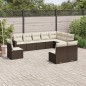 vidaXL 10-tlg. Garten-Sofagarnitur mit Kissen Braun Poly Rattan vidaXL 10-tlg. Garten-Sofagarnitur mit Kissen Braun Poly Rattan