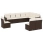 vidaXL 10-tlg. Garten-Sofagarnitur mit Kissen Braun Poly Rattan vidaXL 10-tlg. Garten-Sofagarnitur mit Kissen Braun Poly Rattan