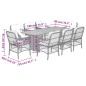 vidaXL 9-tlg. Garten-Essgruppe mit Kissen Grau Poly Rattan vidaXL 9-tlg. Garten-Essgruppe mit Kissen Grau Poly Rattan