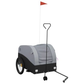 vidaXL Fahrradanhänger Schwarz und Grau 45 kg Eisen